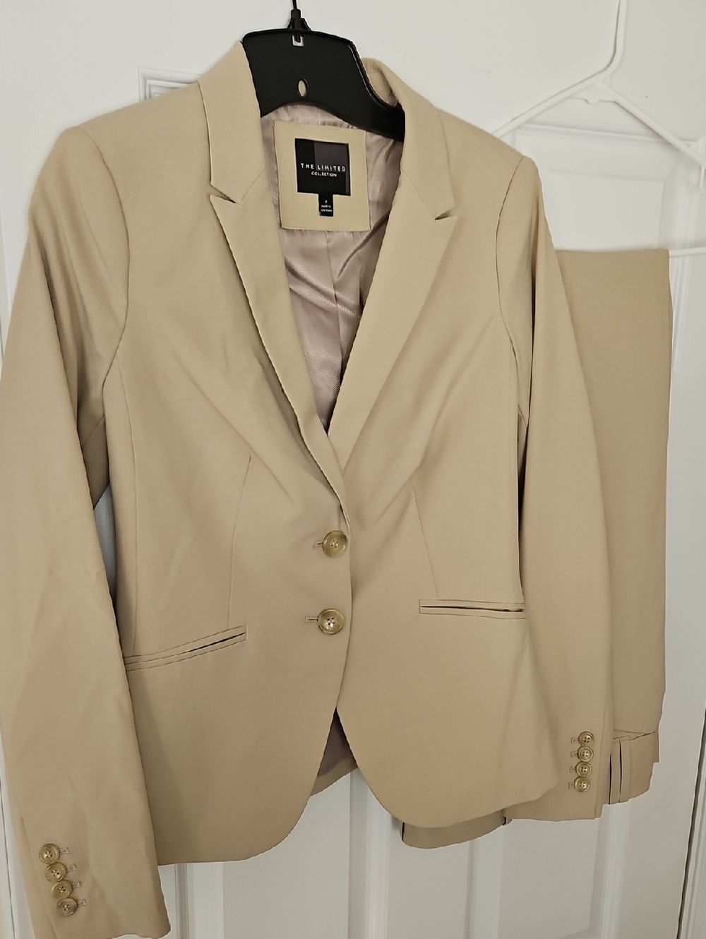 The Limited Beige Women's Tailored Two-Button Blazer and Pant Set